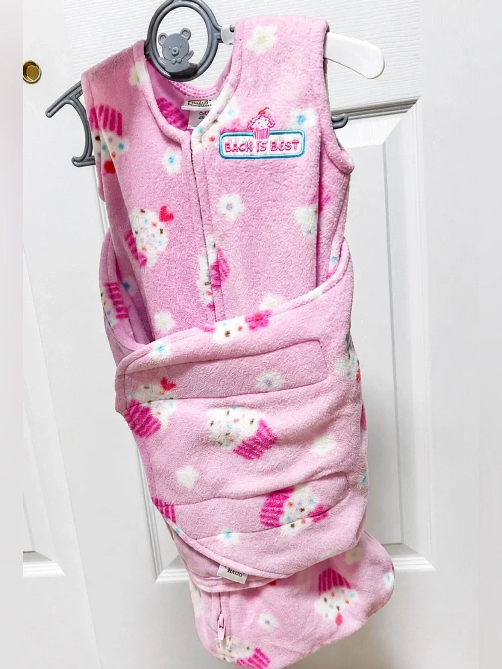 HALO SleepSack Swaddle Newborn 6-12 Lbs Pink Cupcake 3-in-1